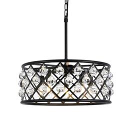 Urban Classic - Madison 5 light Pendant Clear Royal Cut Crystal - Matte Black