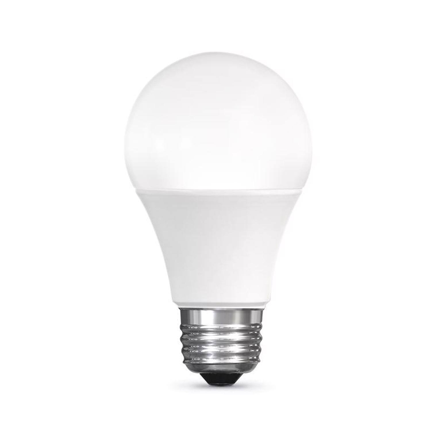 Left. FEIT ELECTRIC - Feit Smart Home A19 E26 (Medium) Smart-Enabled LED Bulb Soft White 60 Watt Equivalence 1 pk.