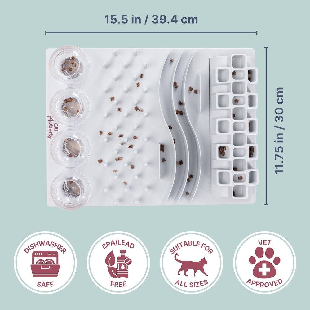 15.5 in / 39.4 cm  
Activity CAT  
11.75 in / 30 cm  
DISHWASHER SAFE  
BPA/LEAD FREE  
SUITABLE FOR ALL SIZES  
VET APPROVED