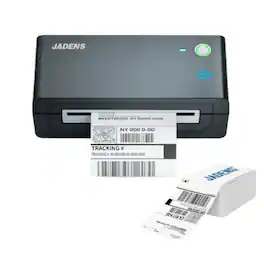 JADENS - 668BT Thermal Label Printer – Bluetooth & USB, Ink-Free, BPA-Free, Includes 500 Fanfold 4x6" Shipping Labels - Black