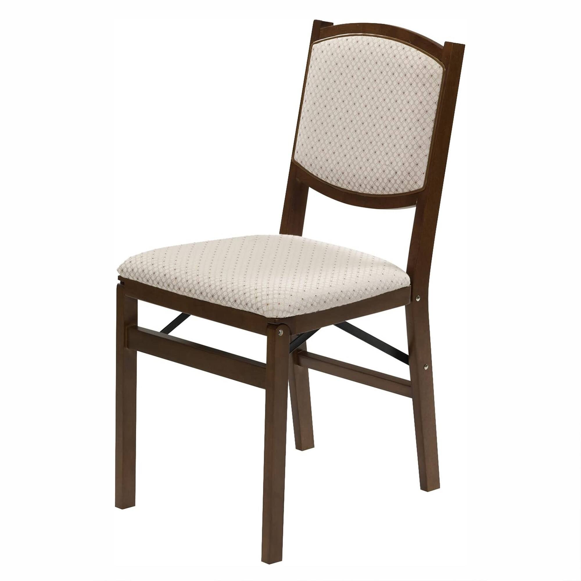 Alt View 4. MECO - Stakmore Contemporary Upholstered Back Fruitwood Folding Dining Chair (2 Pack) - Fruitwood.