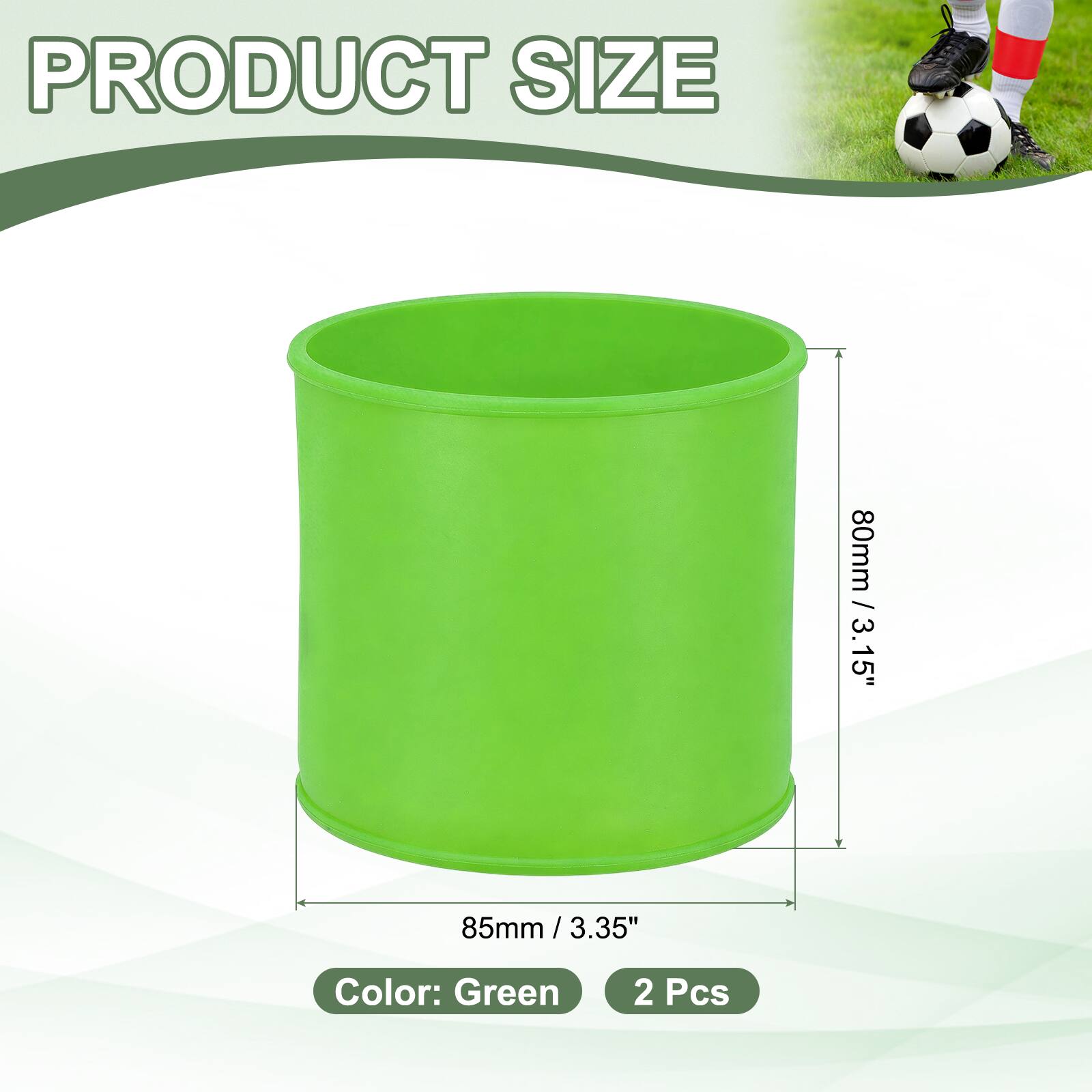 PRODUCT SIZE  
80mm / 3.15"  
85mm / 3.35"  
Color: Green  
2 Pcs