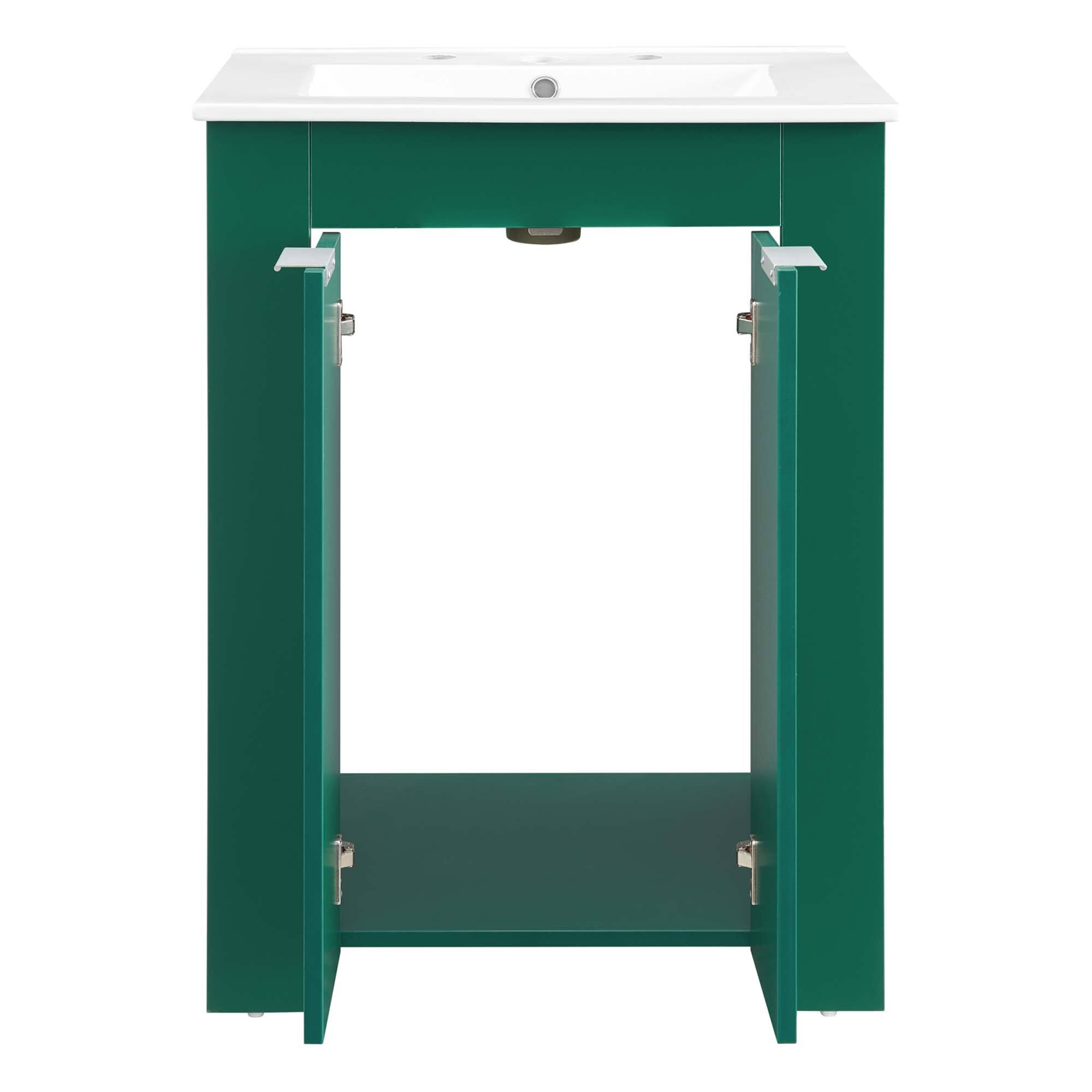 Alt View 3. Modway - Maybelle Bathroom Vanity Basin Included - Green White.