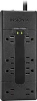 Insignia™ - 8-Outlet Surge Protector Strip - Black - Front_Zoom