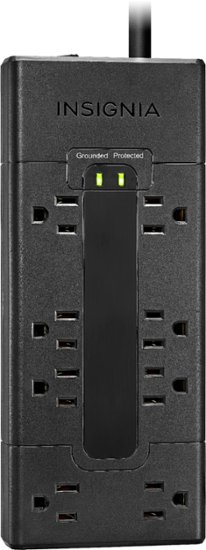 Insignia™ - 8-Outlet Surge Protector Strip - Black