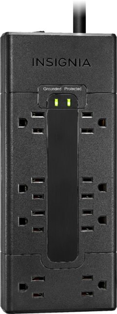 Insignia™ 8-Outlet Surge Protector Strip Black NS-HW503 - Best Buy