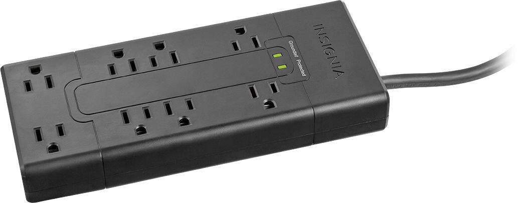 Alt View 12. Insignia™ - 8 Outlet 600 Joules Surge Protector Strip - Black.