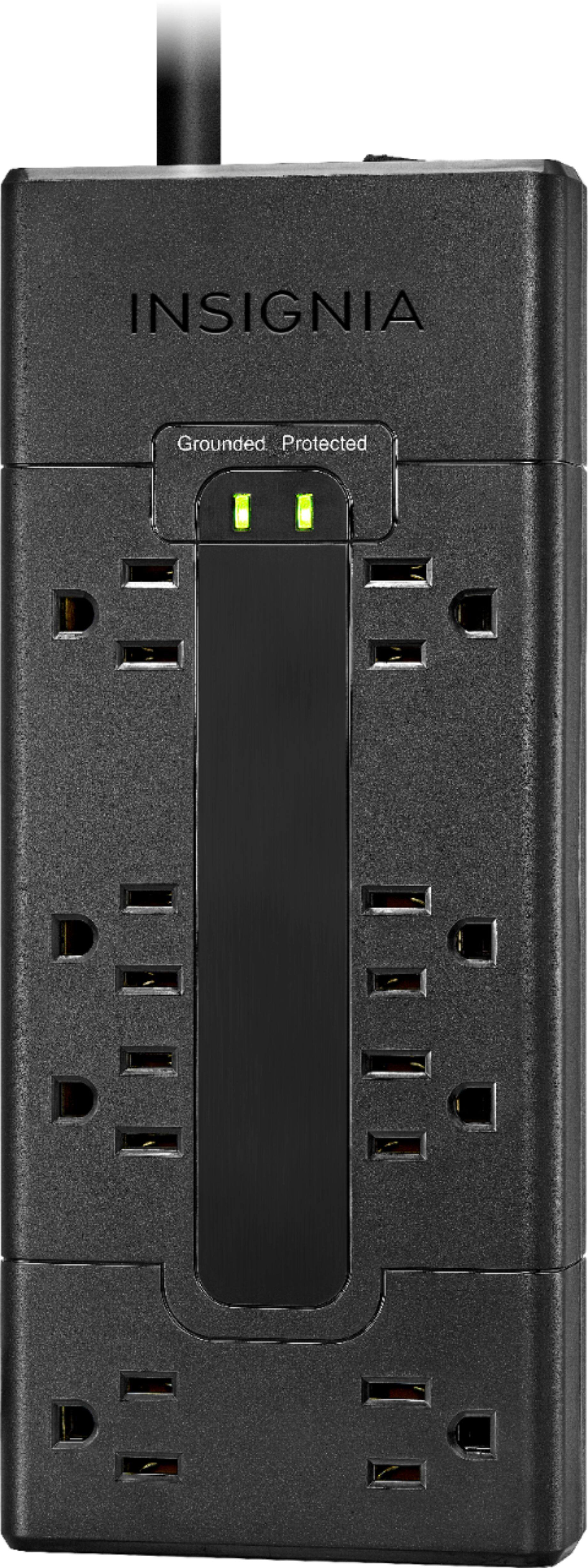 Alt View 1. Insignia™ - 8 Outlet 600 Joules Surge Protector Strip - Black.