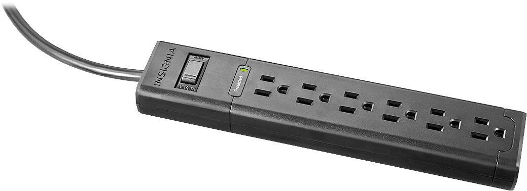 Alt View 12. Insignia™ - 6-Outlet Surge Protector Strip - Gray.