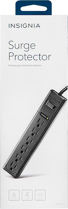 Alt View 13. Insignia™ - 6-Outlet Surge Protector Strip - Gray.
