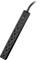 Insignia™ - 6-Outlet Power Strip - Black - Front_Zoom