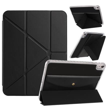 Front. Dteck - for Apple iPad (A16) 11" 2025 & iPad 10th Gen 2022 Y-Fold Tablet Case,Shockproof Cover with Wallet Pockets & Pen Holder - Black.