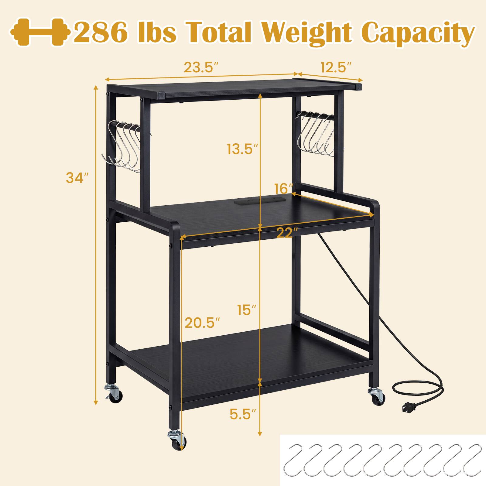 286 lbs Total Weight Capacity  
23.5"  
12.5"  
13.5"  
34"  
16"  
22"  
20.5"  
15"  
5.5"