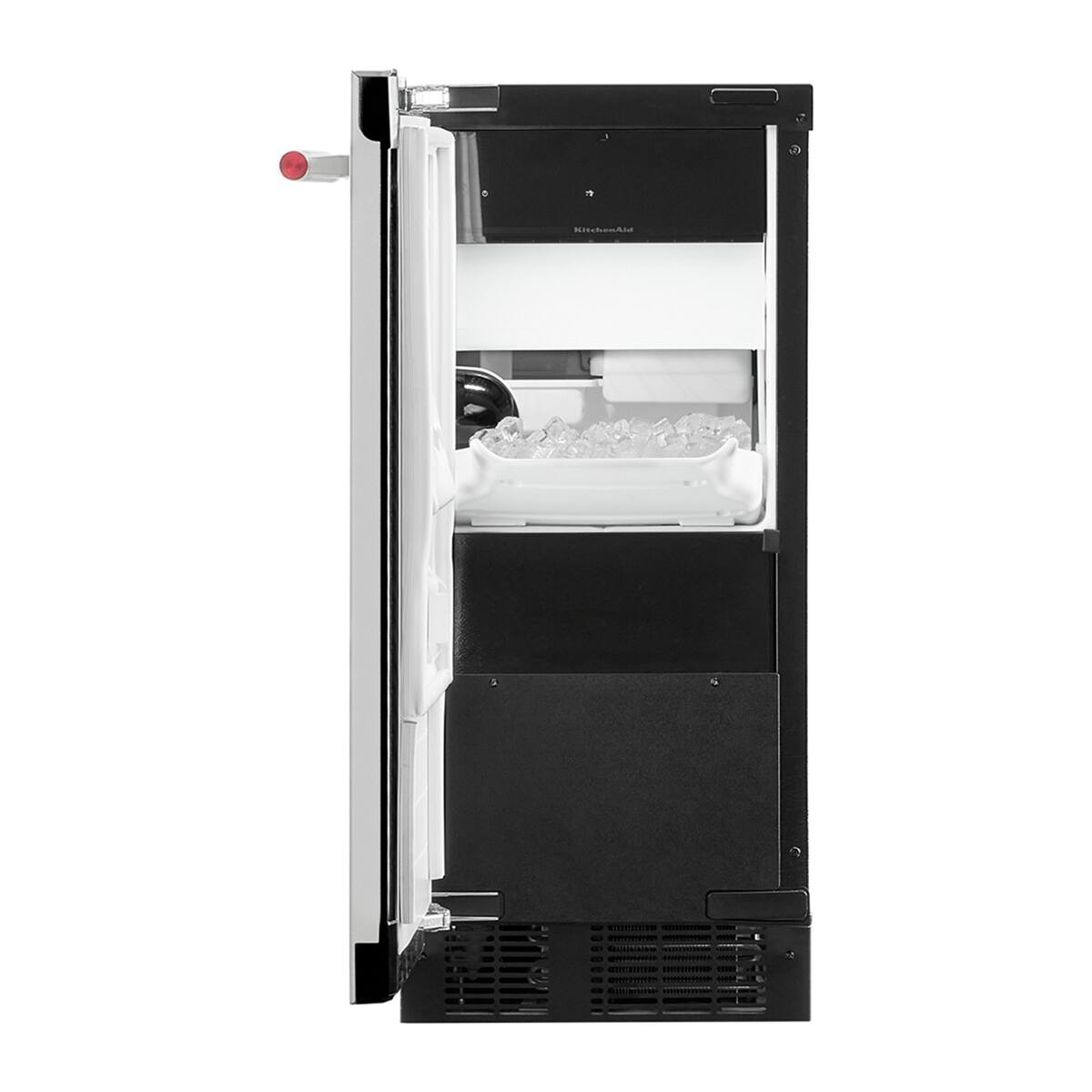 Angle. KitchenAid - 15" 25-Lb. Ice Maker - PrintShield Stainless Finish.