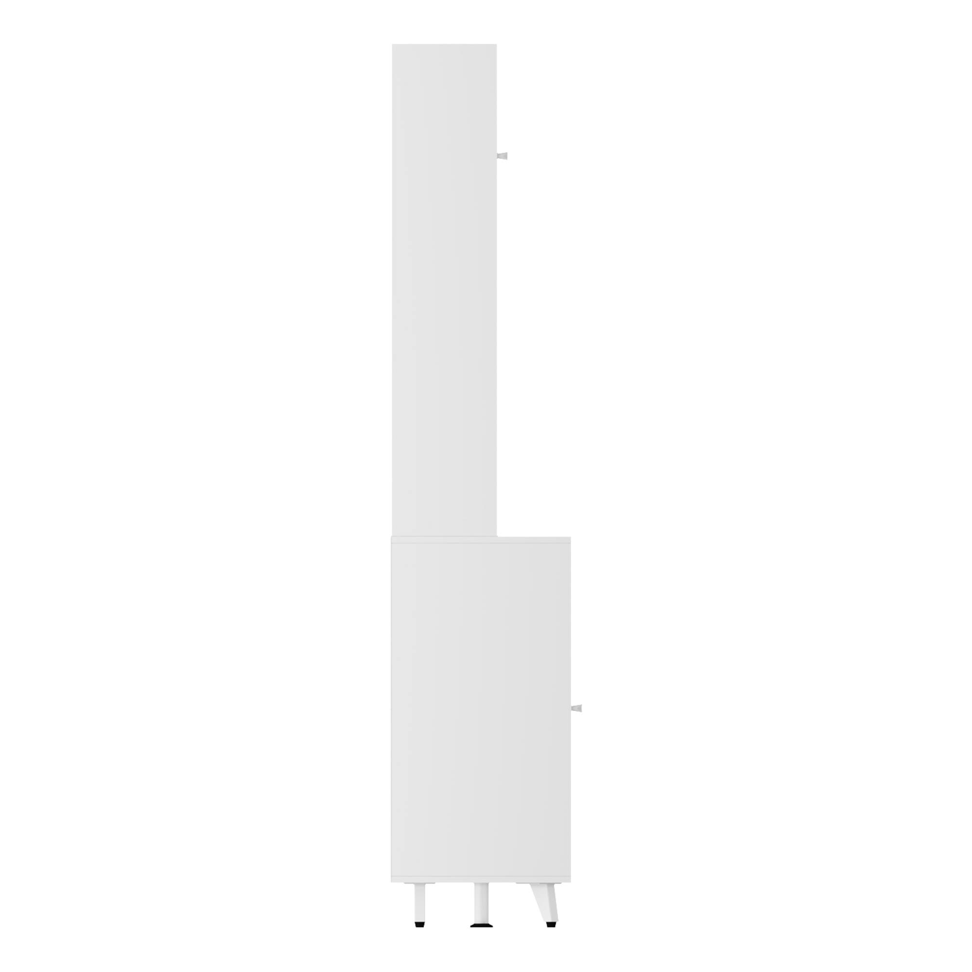 Left. FUFU & GAGA - Multi - Functional Kitchen Hutch: All - in - One Storage Pantry Cabinet for Modern Kitchens - White.