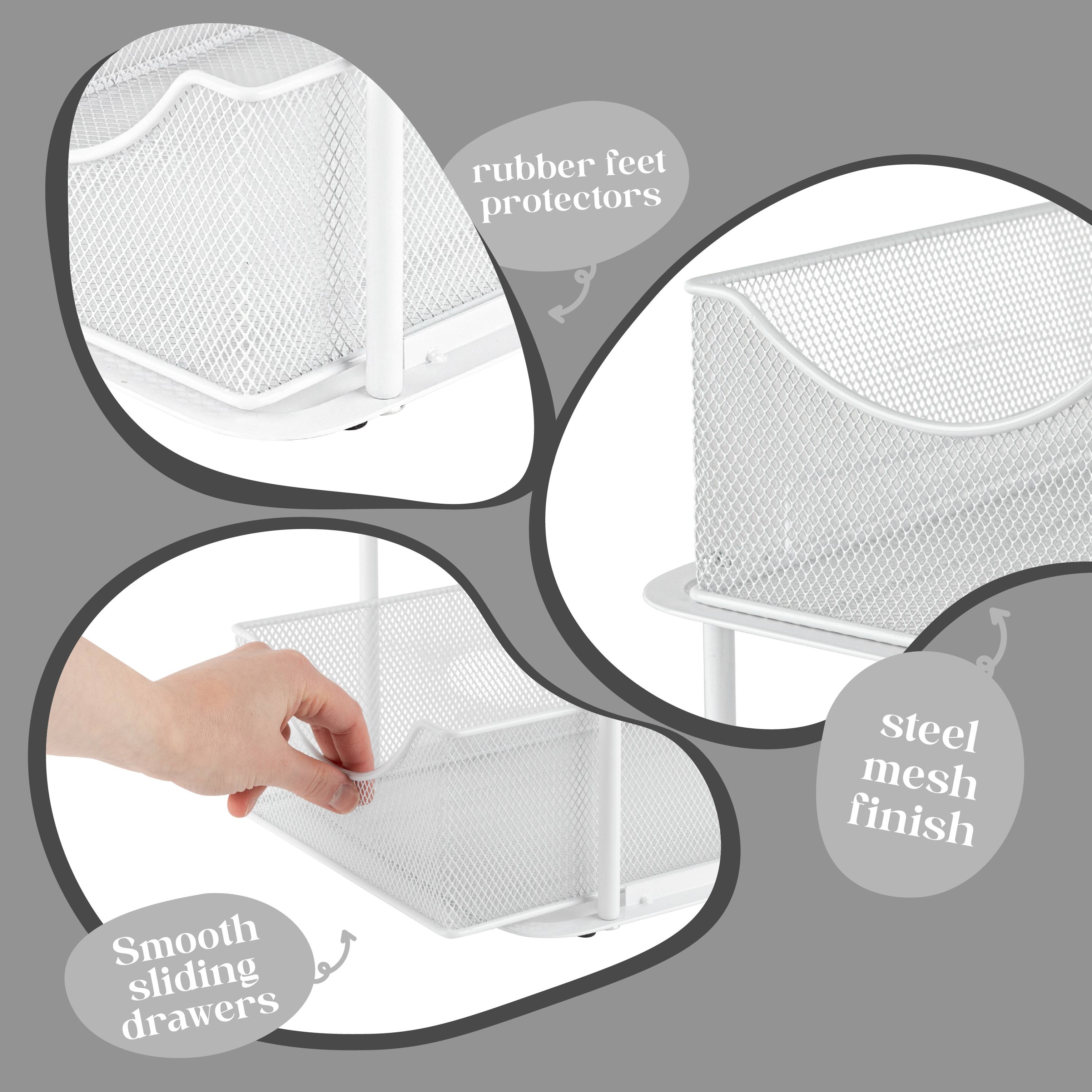 - Rubber feet protectors
- Steel mesh finish
- Smooth sliding drawers