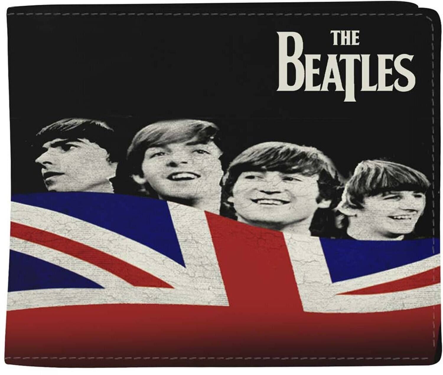 PopMarket - The Beatles - Rocksax - Beatles - Let It Be with Flag Logo - Wallet with Coin Pocket (Black) - Multicolor