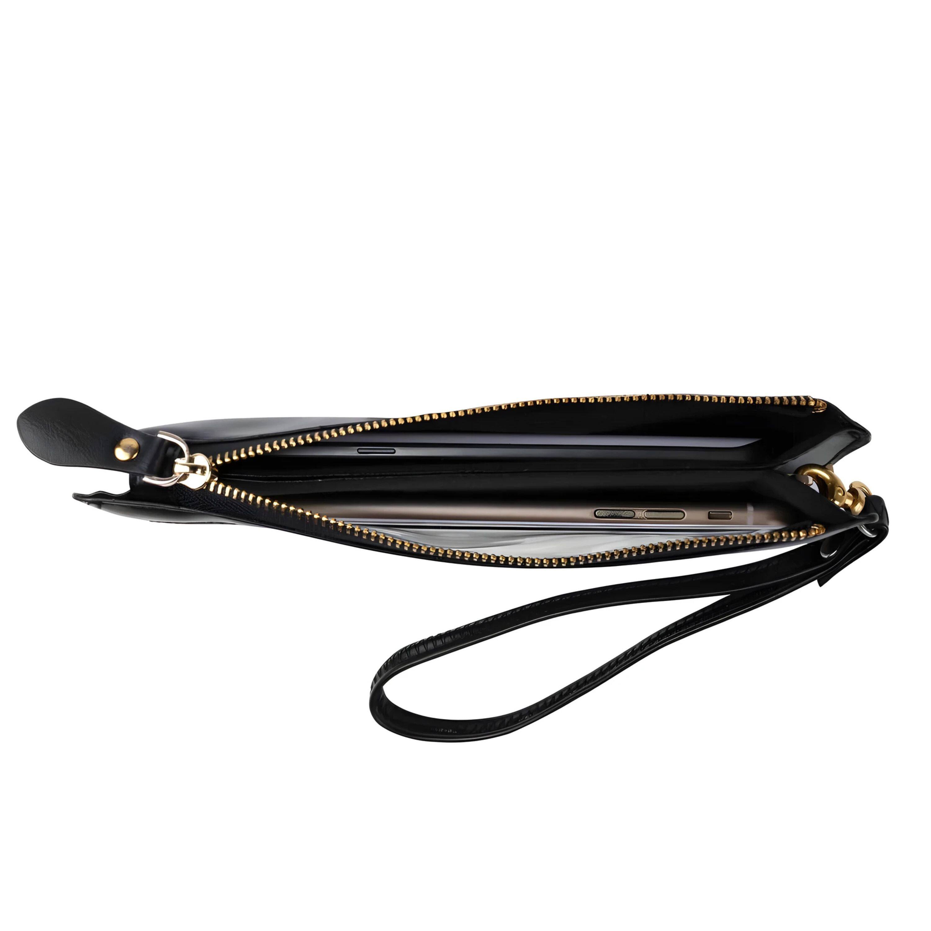 Alt View 1. Kitcheniva - Leather Cell Phone Crossbody Bag Pouch Purse For iPhone 16 Pro Max - Black.