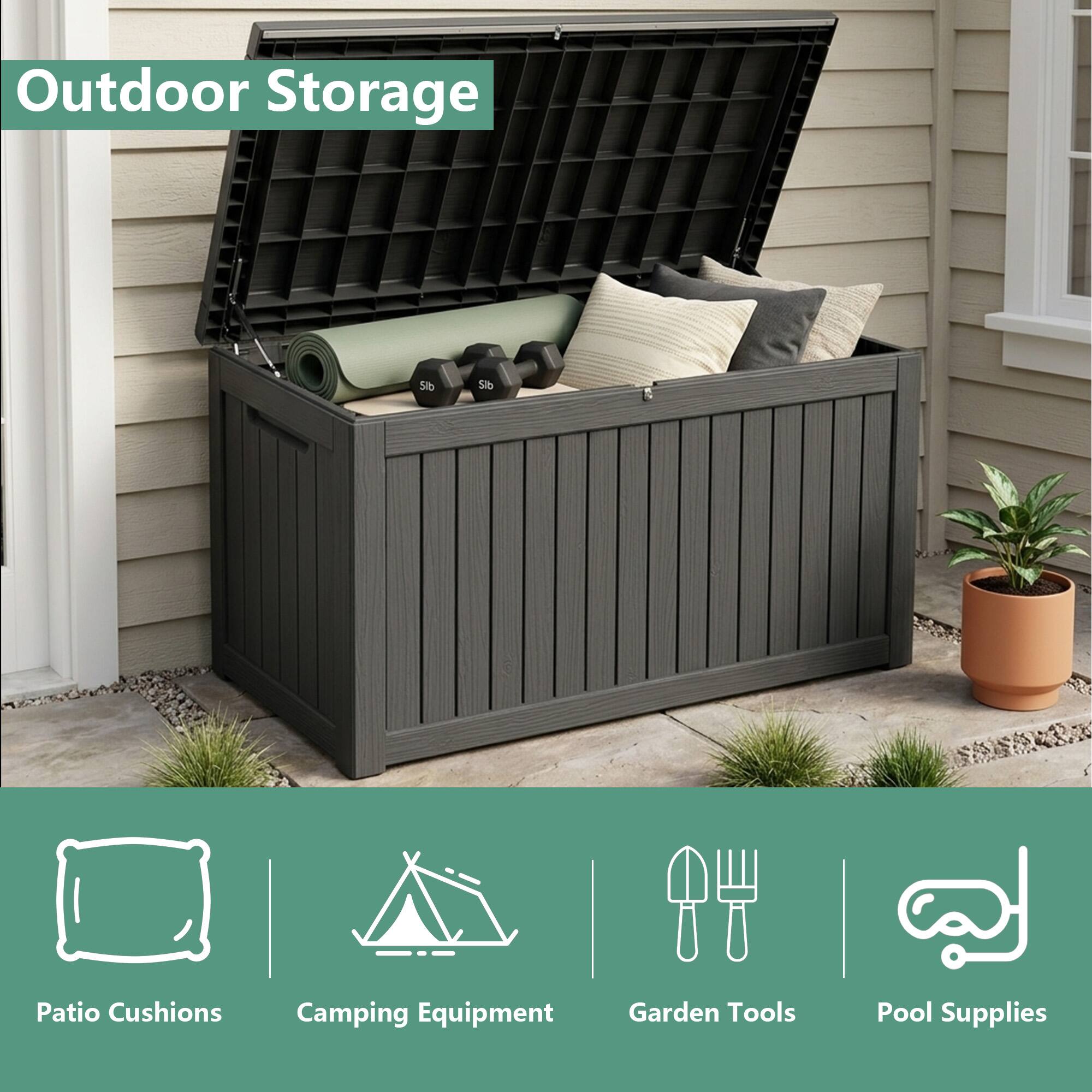 Outdoor Storage

5lb
5lb

Patio Cushions
Camping Equipment
Garden Tools
Pool Supplies