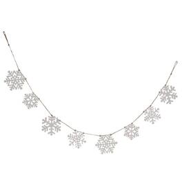 BreeBe - Glittered Snowflake Garland - White