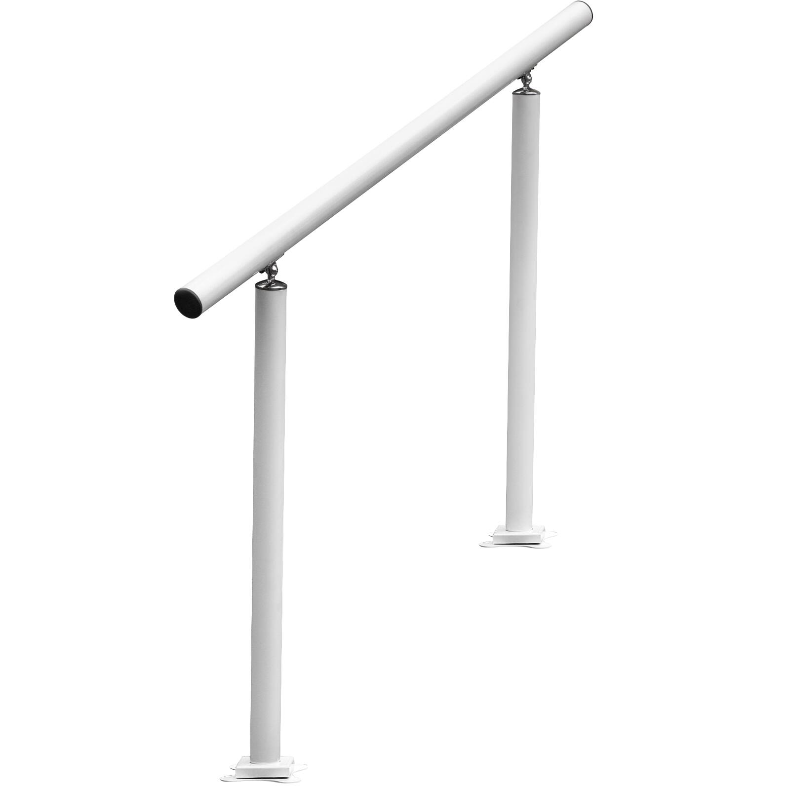 Alt View 5. VEVOR - Outdoor Stair Railing Kit, 4 FT Handrails 1-4 Steps, Adjustable Angle Aluminum Stair Hand Rail for The Elderly - White.