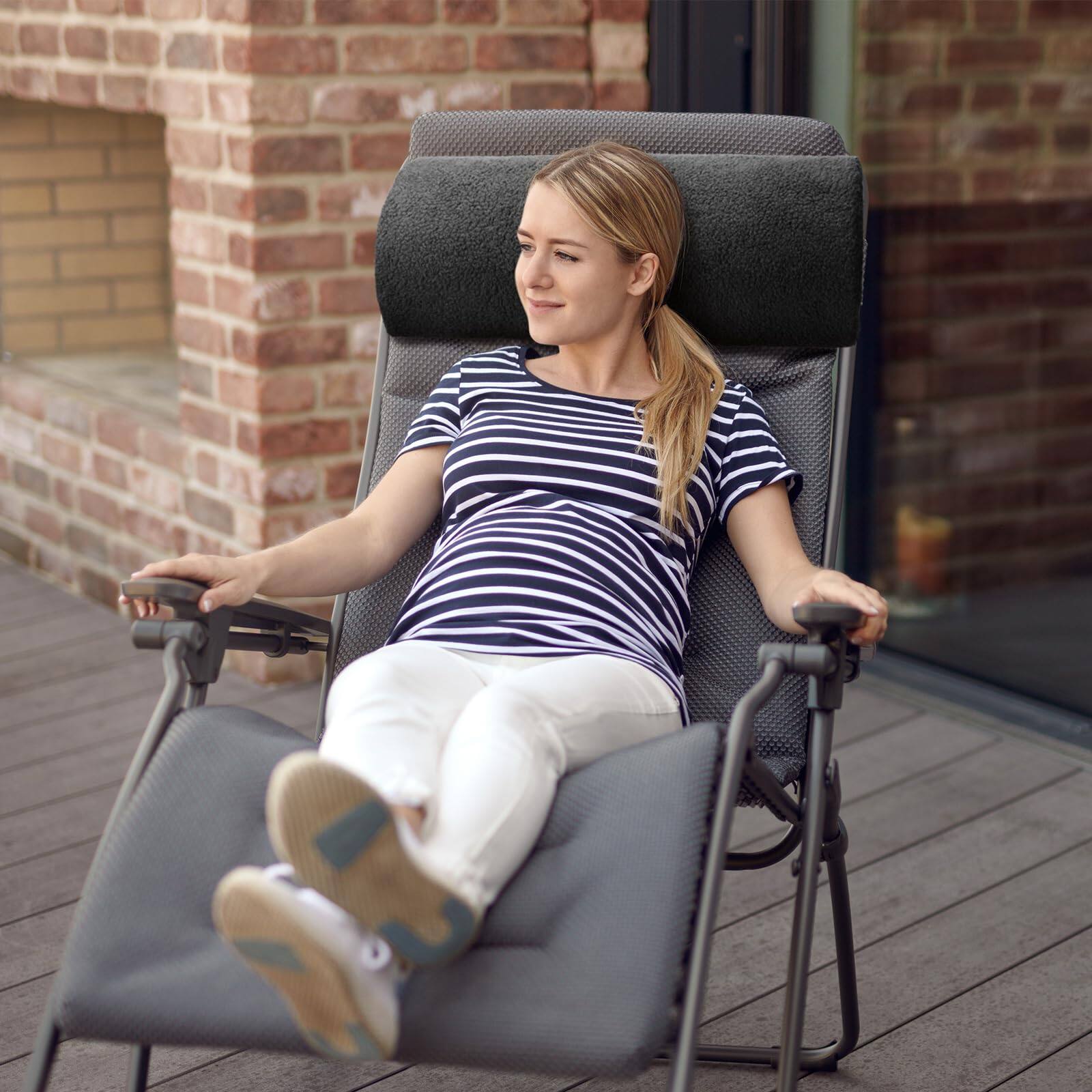 Alt View 5. Paradigms Interiors - Recliner Foot Pillow Cushion High Resilience Sherpa Memory Foam Bolster Sleeping Rest Multipurpose Half Rol... - Chocolate.