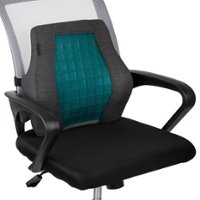 Mind Reader - Ergonomic Lower Back Cushion, Office Chair, Posture Corrector, Memory Foam, 15.5"L x 3.75"W x 14.25"H - Black - Front_Zoom