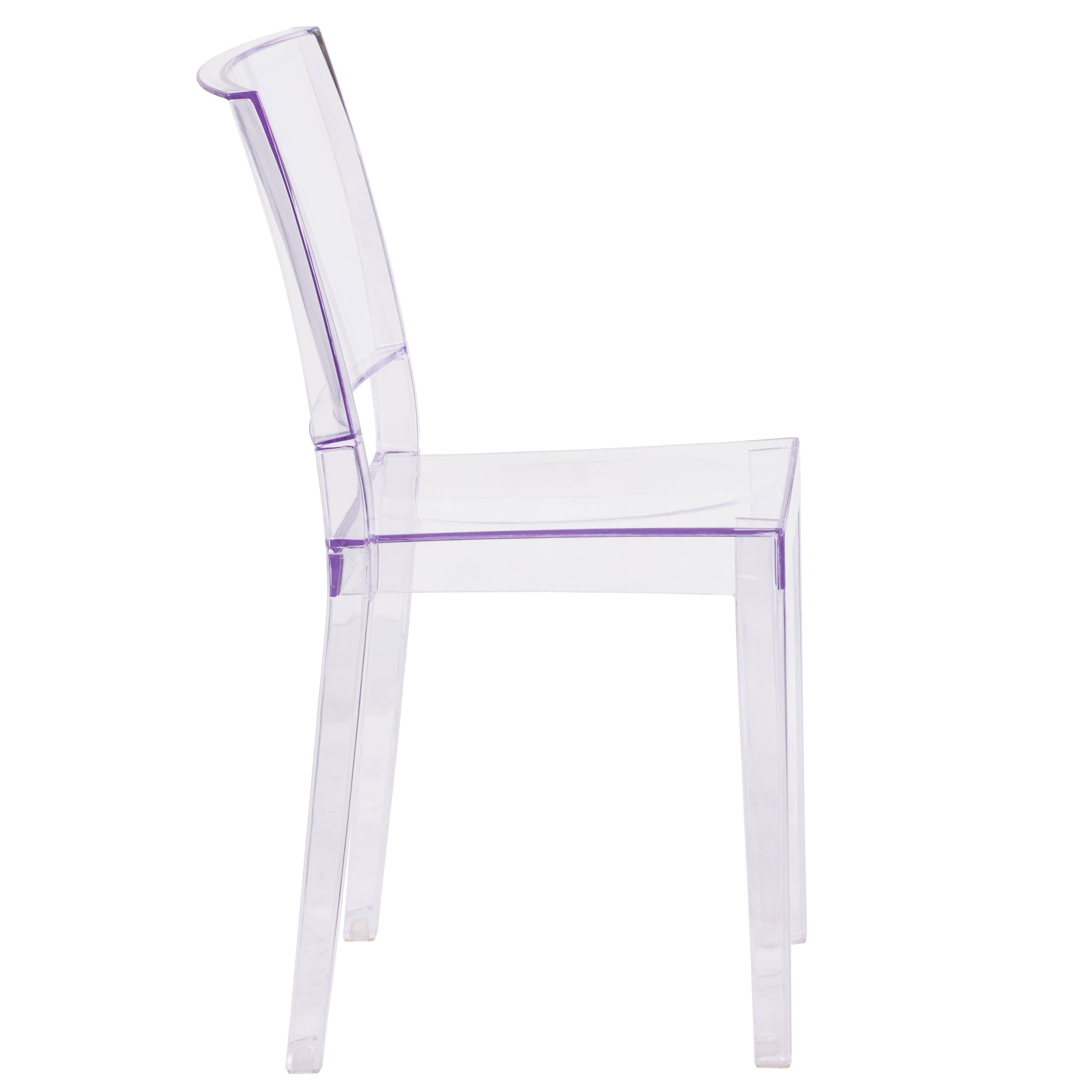 Alt View 6. Emma + Oliver - Transparent Stacking Side Chair - Clear.