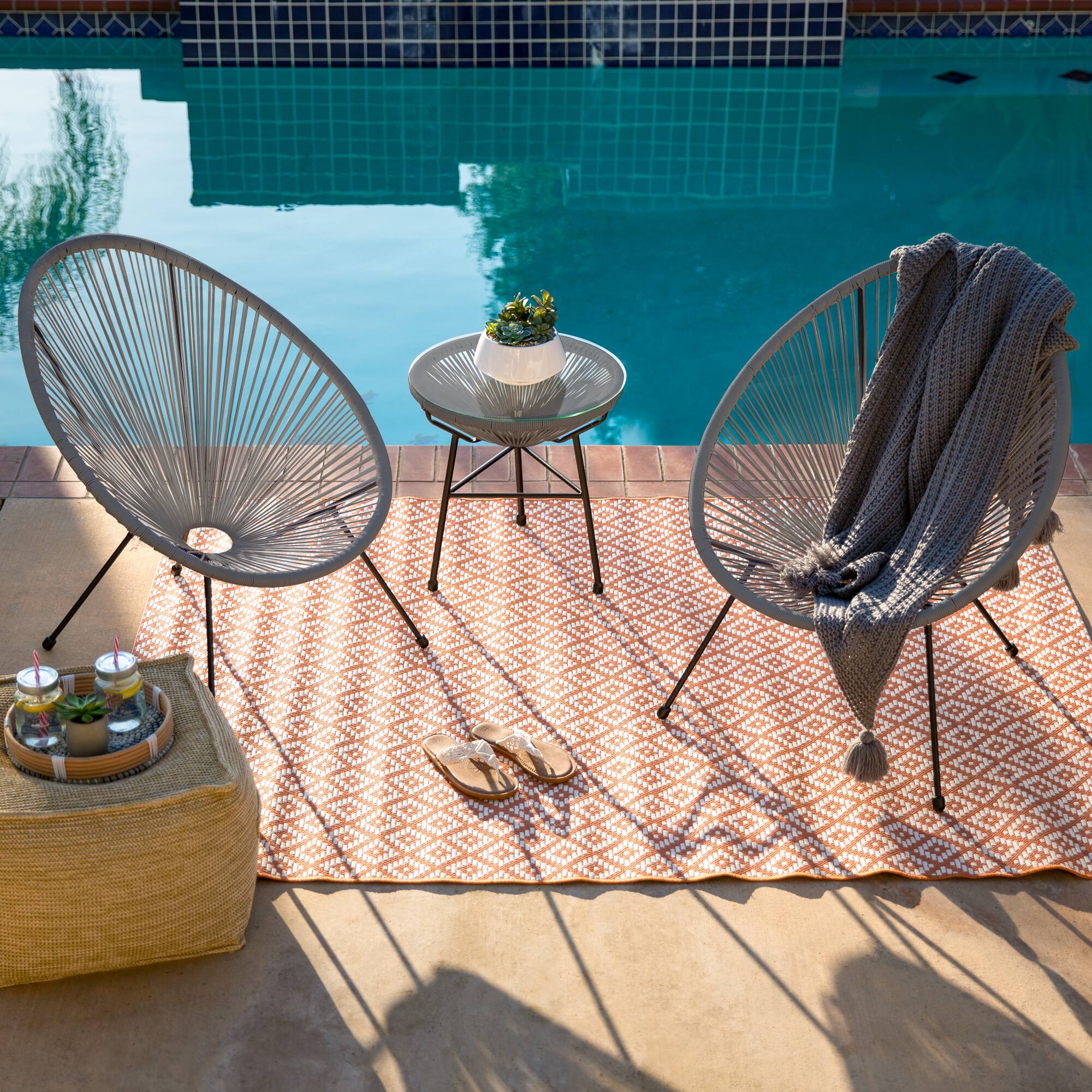 Alt View 1. Best Choice Products - Best Choice Products 3-Piece All-Weather Patio Acapulco Bistro Furniture Set w/ Rope, Glass Top Table - Gray - Gray.