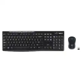 Logitech - MK270 Wireless Keyboard & Mouse Combo, 2.4 GHz, 8 Multimedia Keys, 36-Month Battery - Black