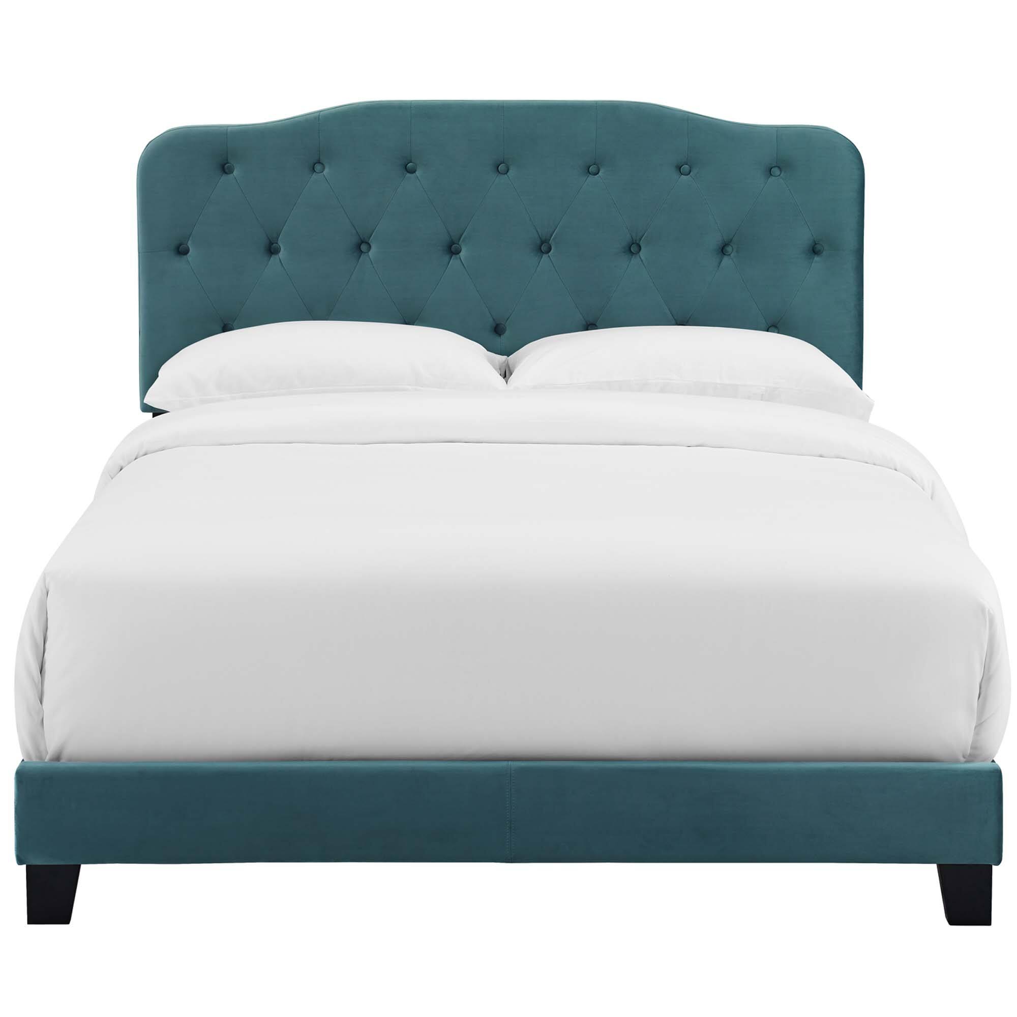 Alt View 1. Modway - Loryn Vinyl Full Bed Frame with Round Splayed Legs - White.