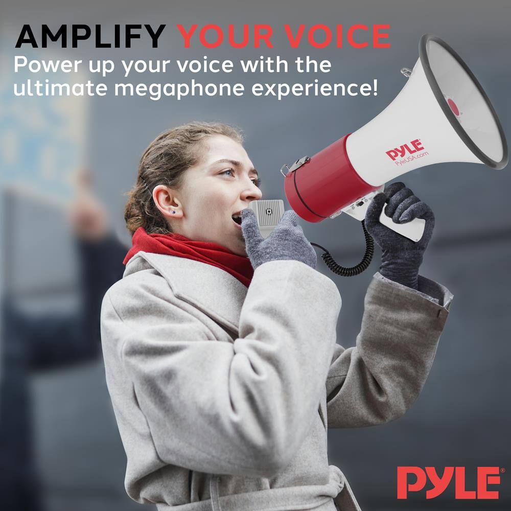 AMPLIFY YOUR VOICE  
Power up your voice with the ultimate megaphone experience!  

PYLE  
PYLEUSA.com  

PYLE