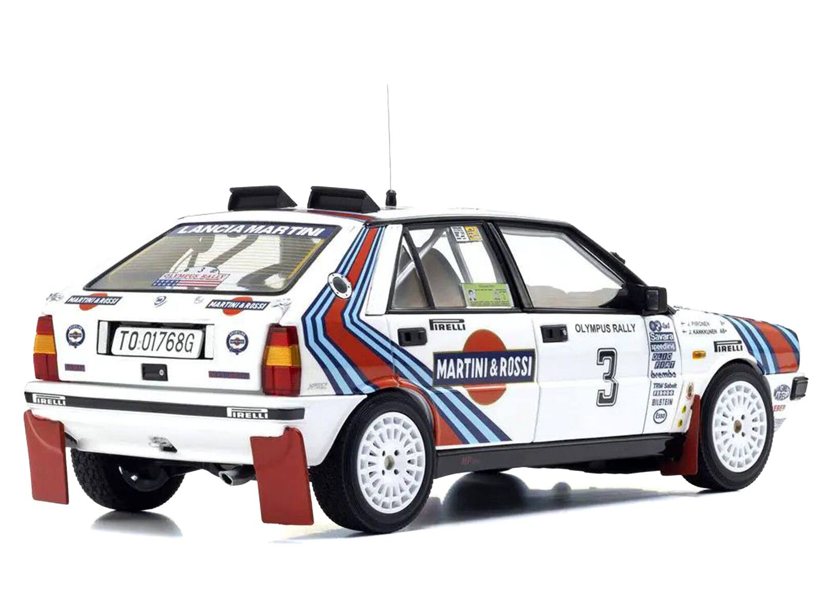 LANCIA MARTINI  
LANCIA MARTINI  
J CLEMCUS SA  
HIE NARTIIARISS  
R5S MARTINIAROSSI  
LIRELLI  
T0:01768G  
IRELLI  
IRELLI MARTINI & ROSSI  
OLYMPUS RALLY 3  
RJACS  
speeding  
DL00  
GOO0  
brembo  
TRW  
Sabelt  
CHRO  
BULSTEIN  
Esso  
PIRGNEN  
KARKKUNEN  
IRELLI AS  
ERE