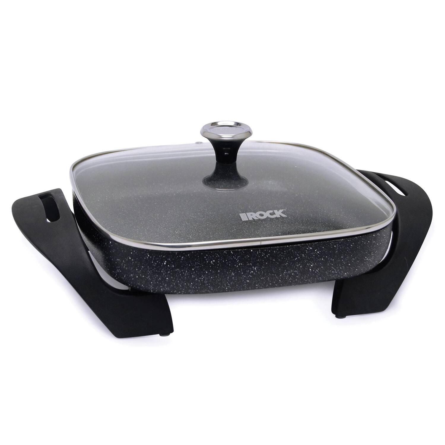 Front. THE ROCK by Starfrit - The Rock By Starfrit 024400-002-0001 12-in. Electric Skillet - black.