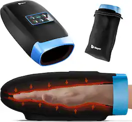 LifePro - Hand Massager with Heat and Compression for Arthritis Wrist Palm and Finger Relief - Black
