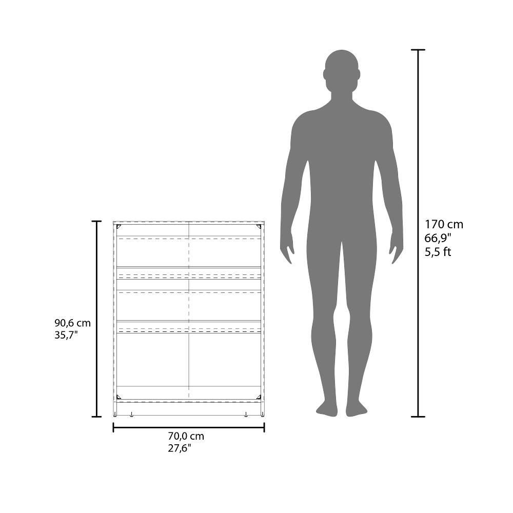 170 cm 66,9" 5,5ft  
90,6 cm 35,7"  
70,0 cm 27,6"