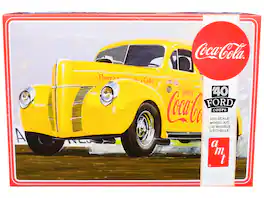 Skill 3 Model Kit 1940 Ford Coupe "Coca-Cola" 1/25 Scale Model by AMT - Yellow