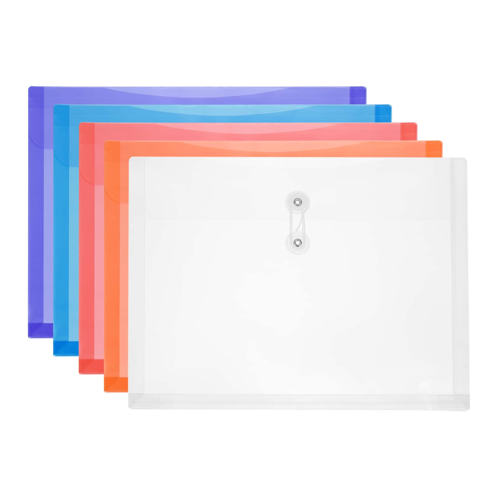 Unique Bargains - 10pcs Plastic Envelopes with Button String Tie Closure, A4 Size File Document Folders for Home Work Office Organization - Multicolor price history on PriceWatchPro