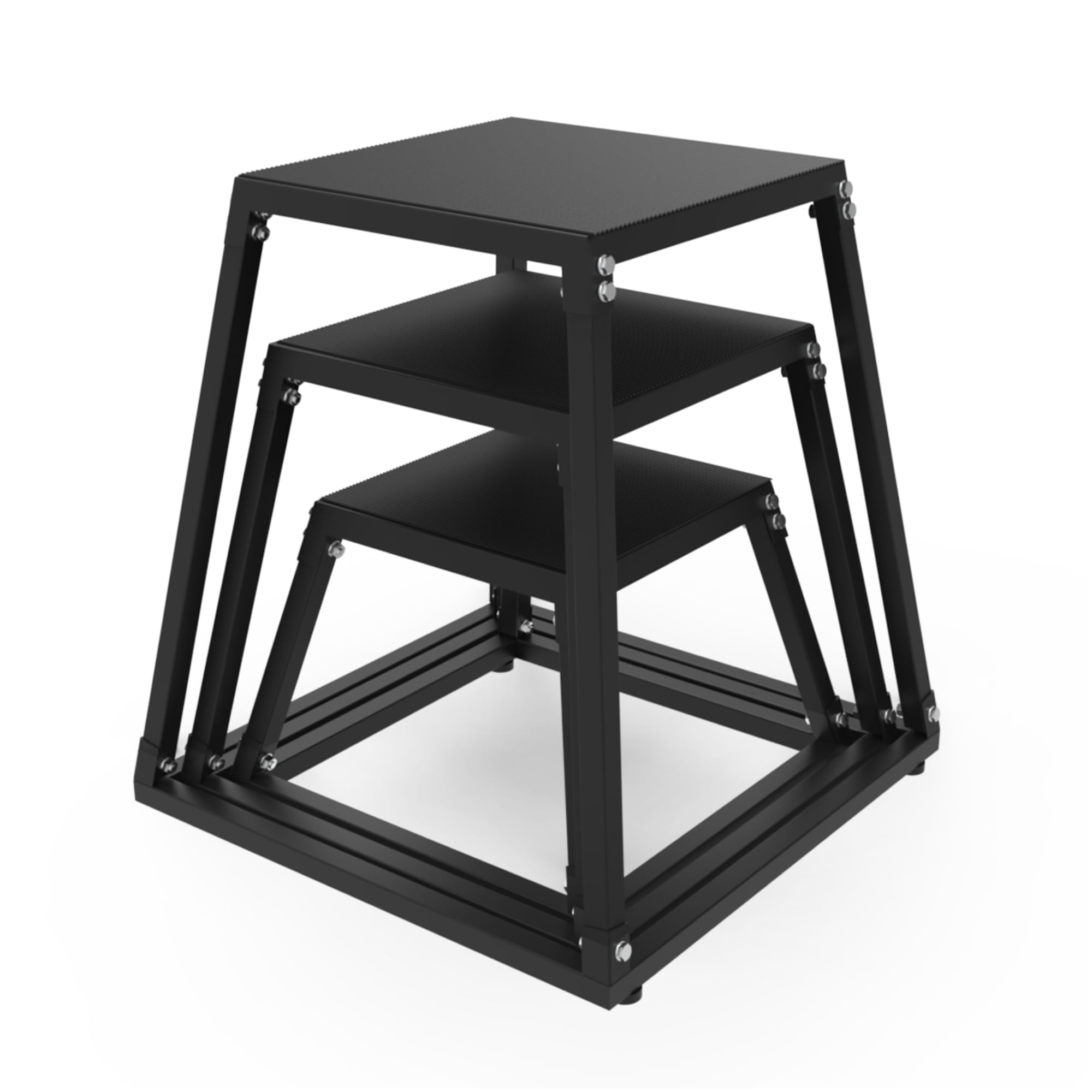 Alt View 6. TROPOW - 12/18/24 Inch Steel Plyometric Jumping Box, Anti-Slip Step Platform Jump Box - black.