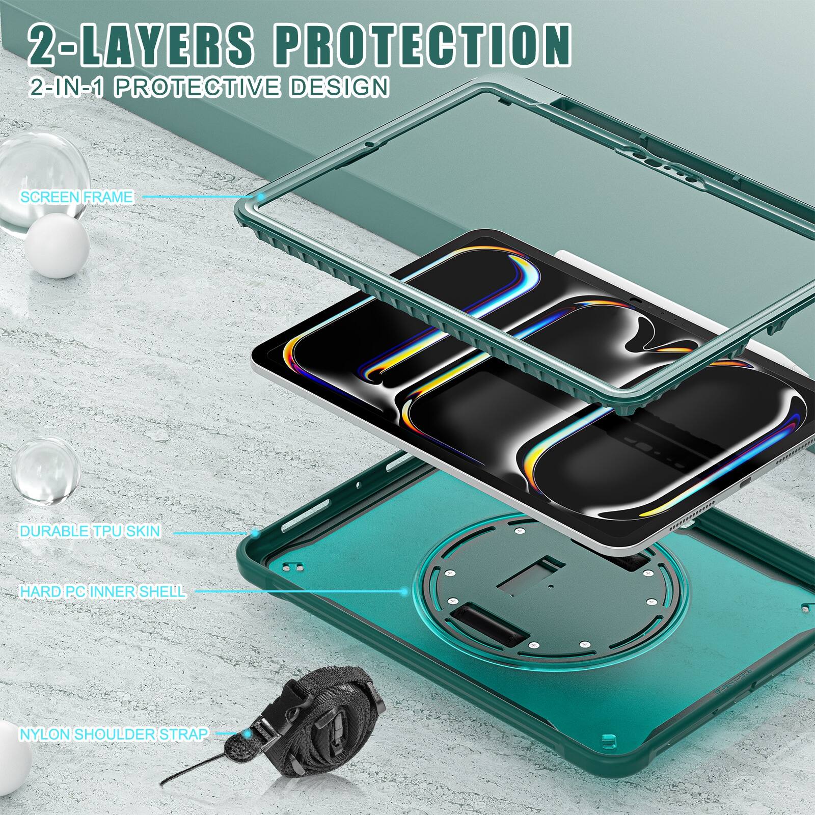 UUCOVER Built in Screen Protector Case for iPad Pro 11 inch M5/M4 (2025 ...