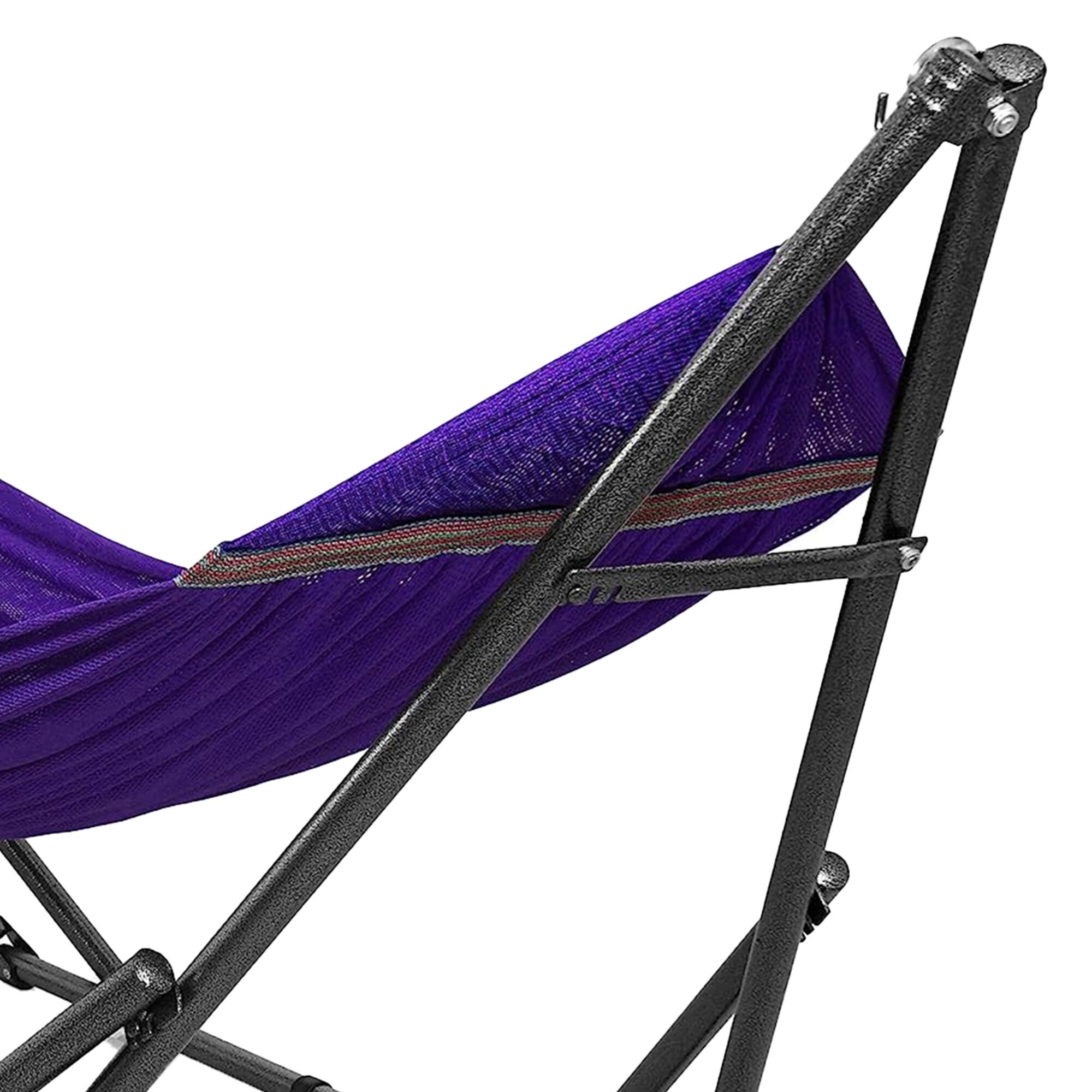 Alt View 2. Tranquillo - Tranquillo Universal 106.5" Double Hammock with Adjustable Stand and Bag, Purple - Purple.