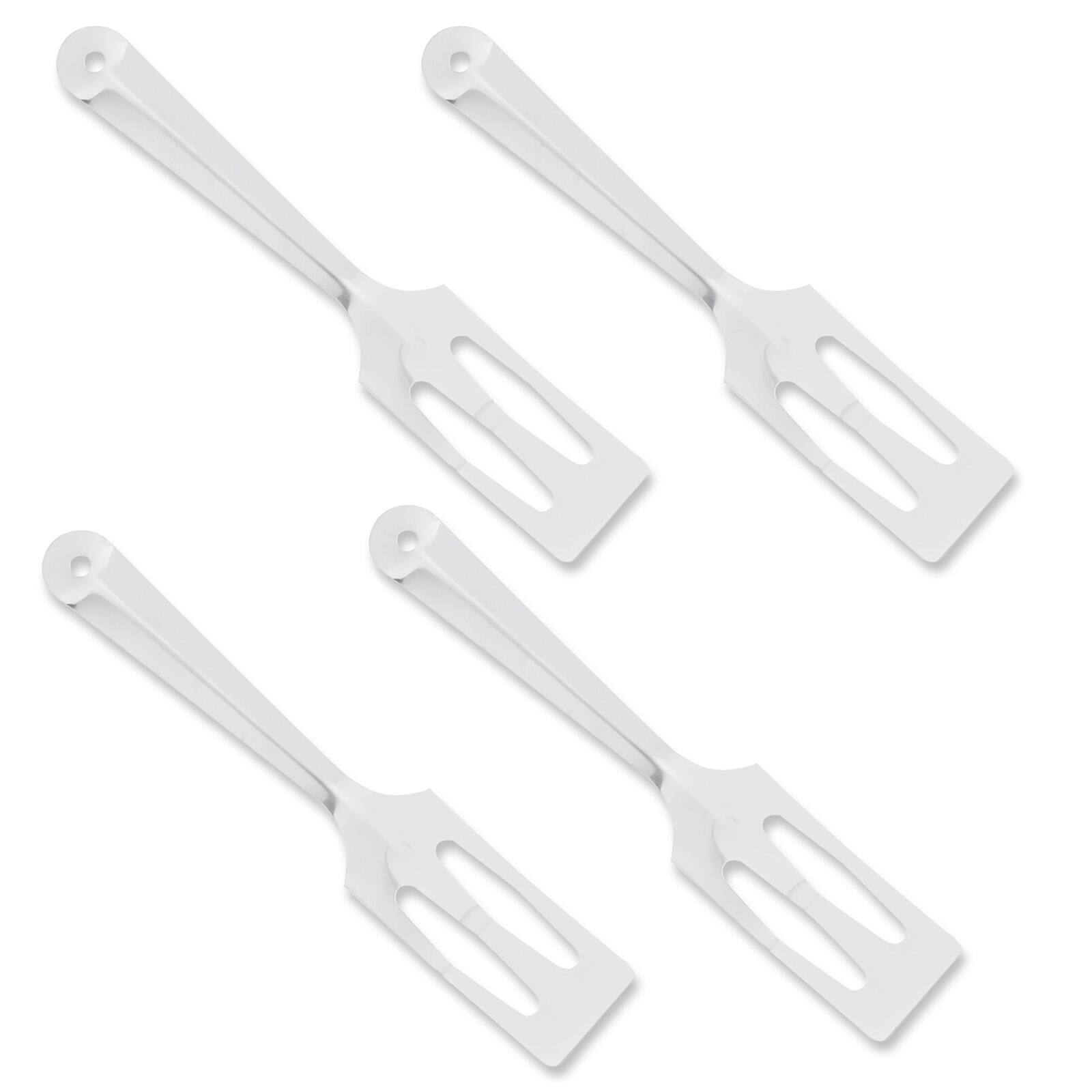 Front. Rada - Cutlery Slotted Serving Spoon, Stainless Steel Face, Set of 4 - Silver.