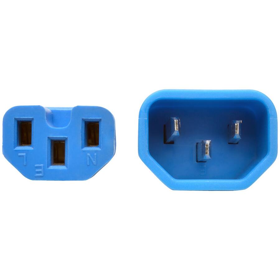 Alt View 3. Tripp Lite - Tripp Lite by Eaton Power Cord C14 to C15 - Heavy-Duty 15A 250V 14 AWG 2 ft. (0.61 m) Blue - For PDU, UPS, Computer - Blue.