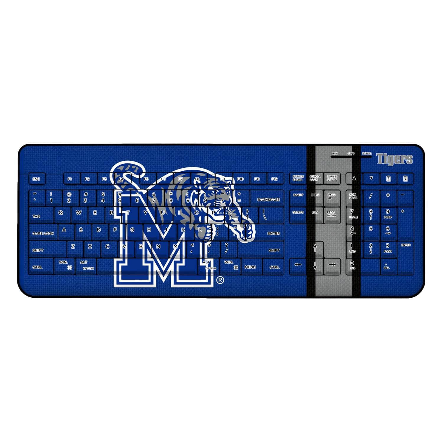 Keyscaper - Memphis Tigers Stripe Design Wireless Keyboard - Multicolor