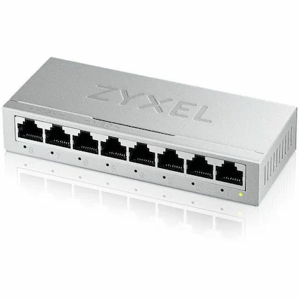 Front. ZYXEL - ZYXEL GS-108B v5 Ethernet Switch - 8 Ports - Fast Ethernet, Gigabit Ethernet - 10/100/1000Base-T - 2 Layer Supported - White.