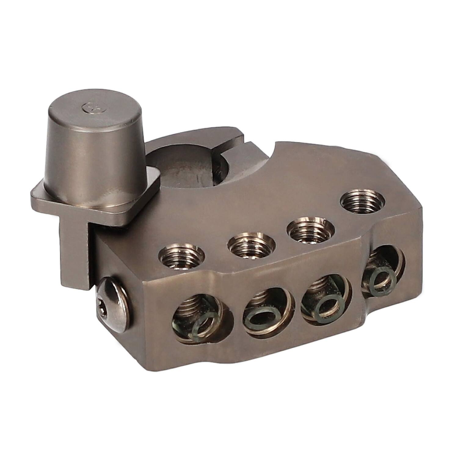 Front. T-Spec - 1/0 to 10-AWG 8-Position Battery Terminal VBTPN - Black Nickel.