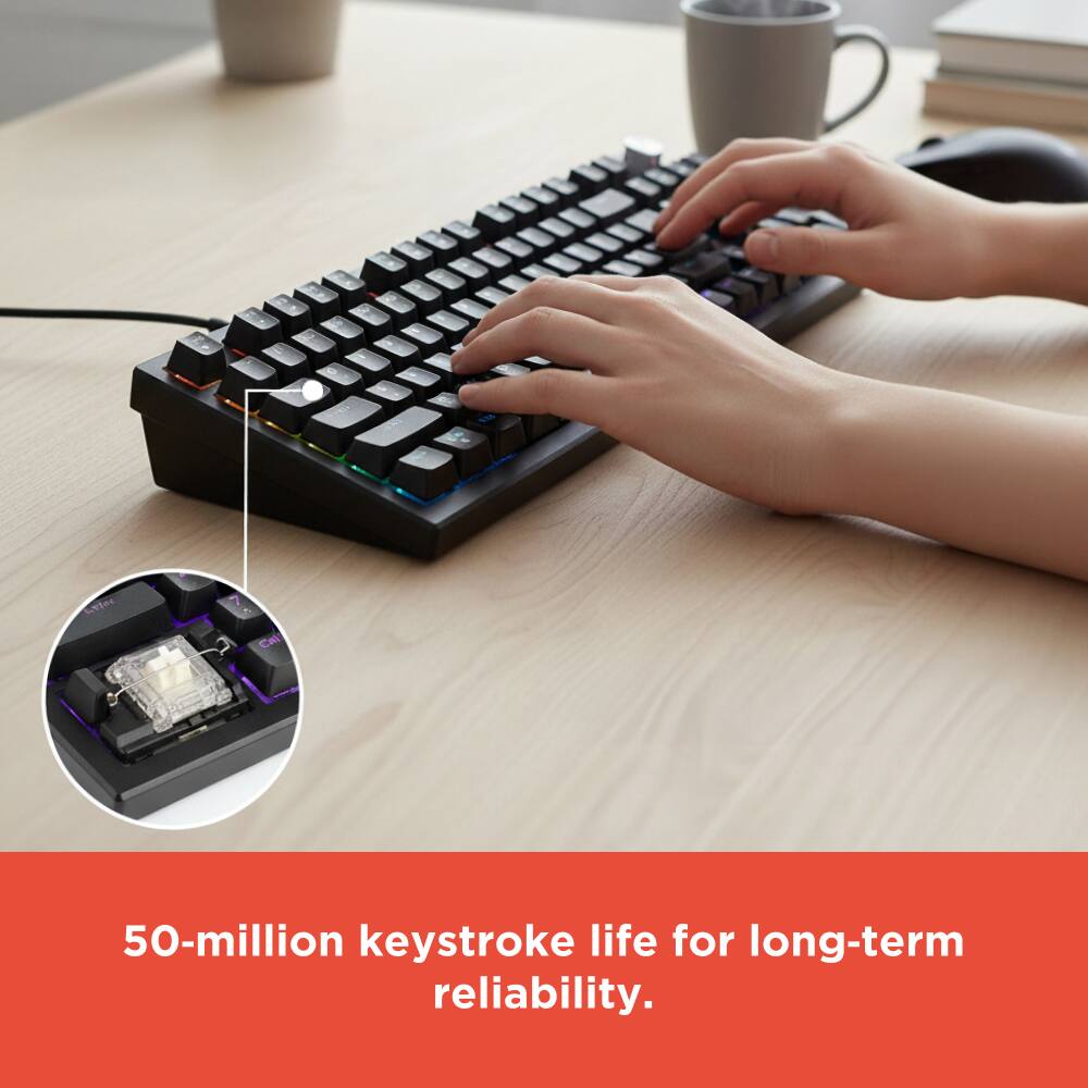50-million keystroke life for long-term reliability.