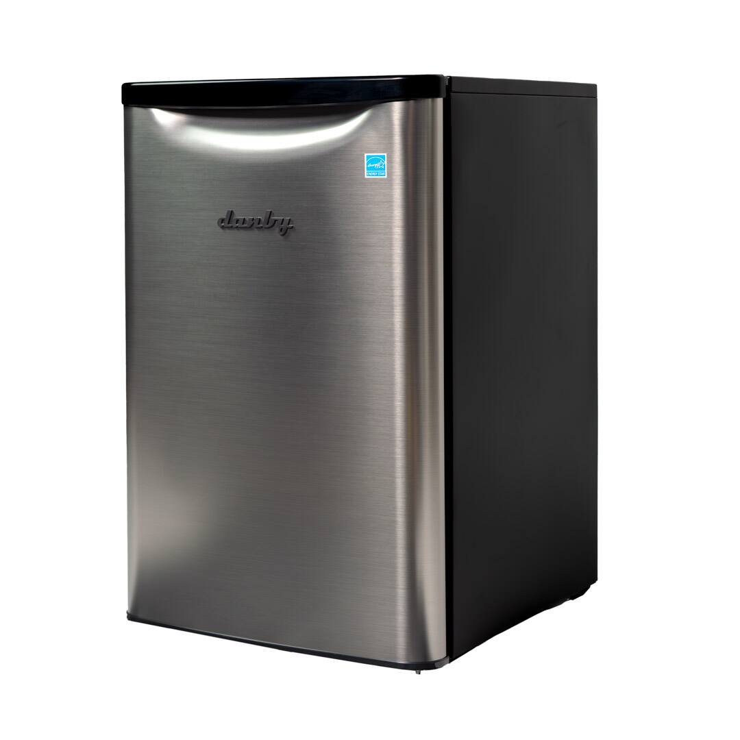 Left. Danby - 2.6 cu. ft. Contemporary Classic Compact Fridge - Stainless Steel - Stainless Steel Look.