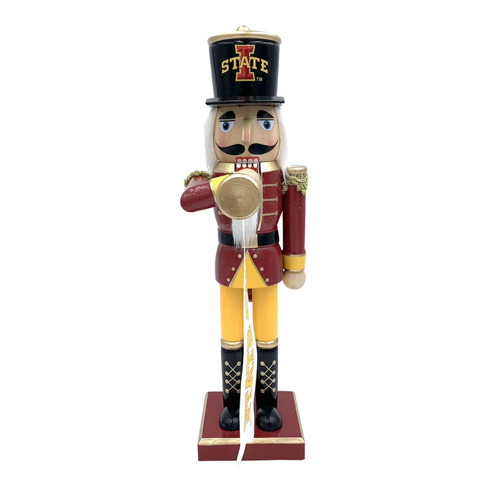 Santa's Workshop - Iowa State Cyclones 14" Bugler Nutcracker - Red