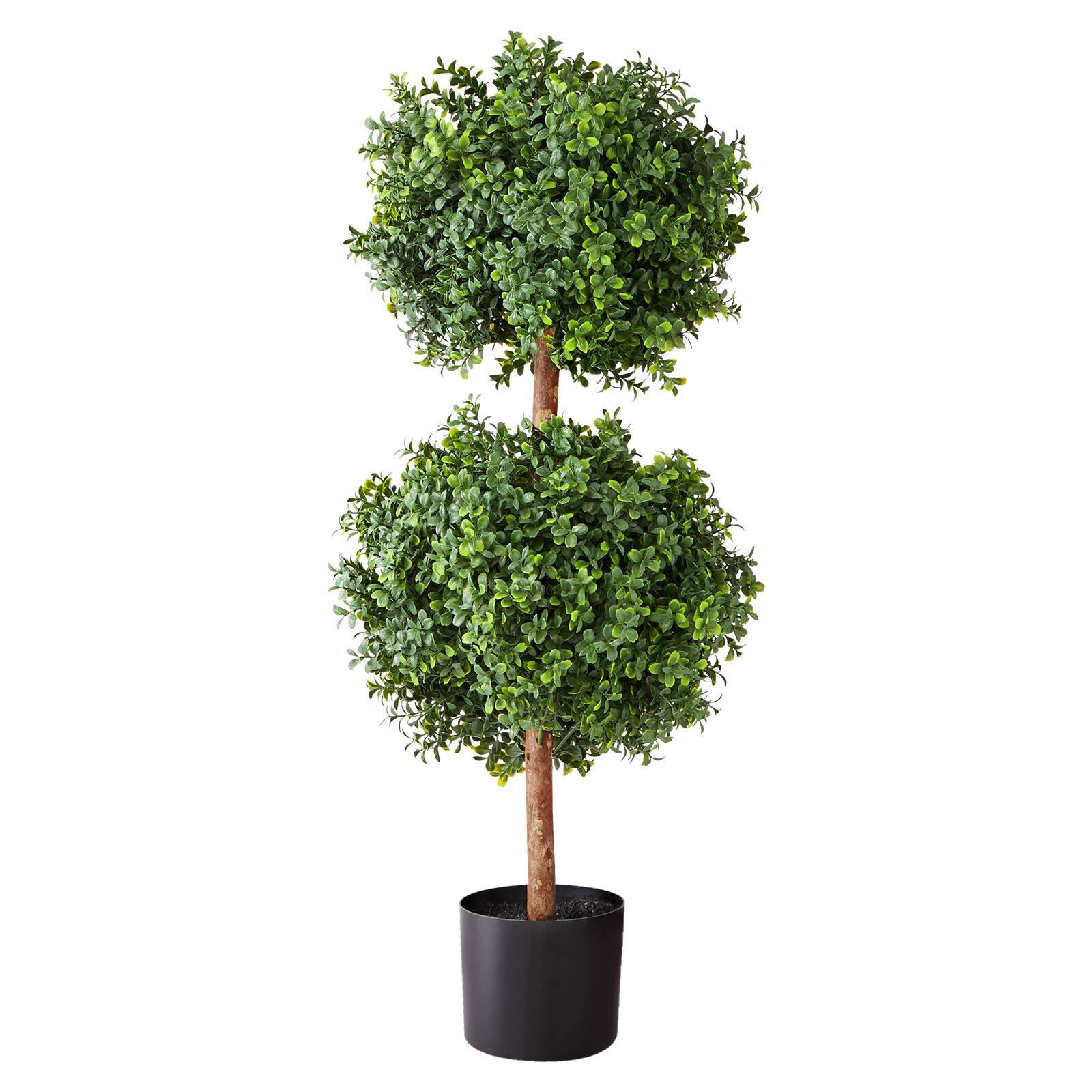 Alt View 5. VEVOR - Artificial Topiary Boxwood Double Ball, 2 Set 36 inch Faux Boxwood Plant Balls, Fake Silk Tree Look Real, Easy Assembly - Green.